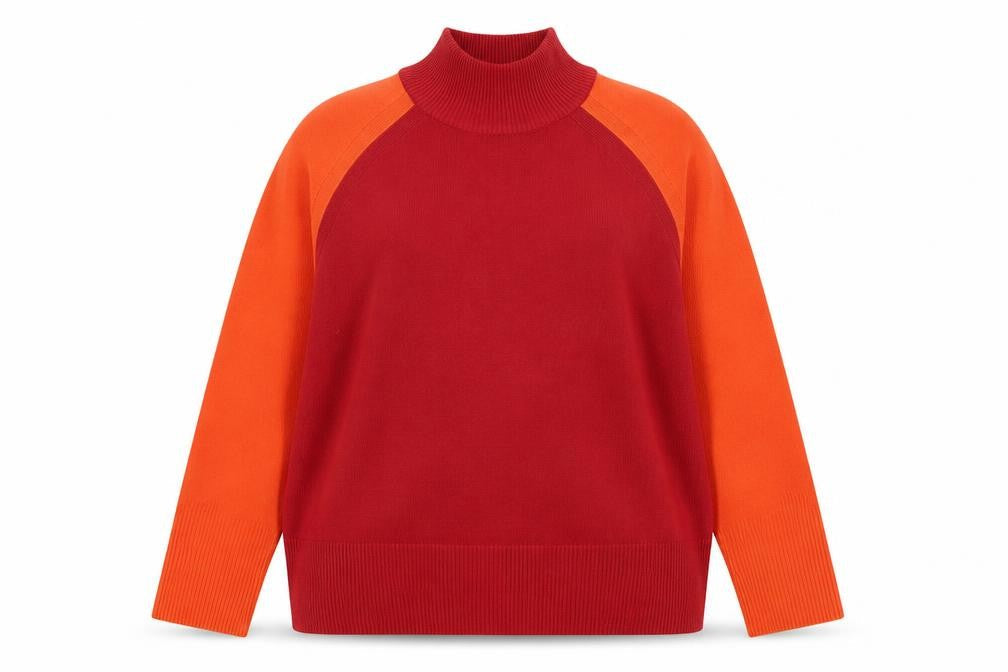 Marks & Spencer Women's Red Roll Neck Acrylic Jumper L