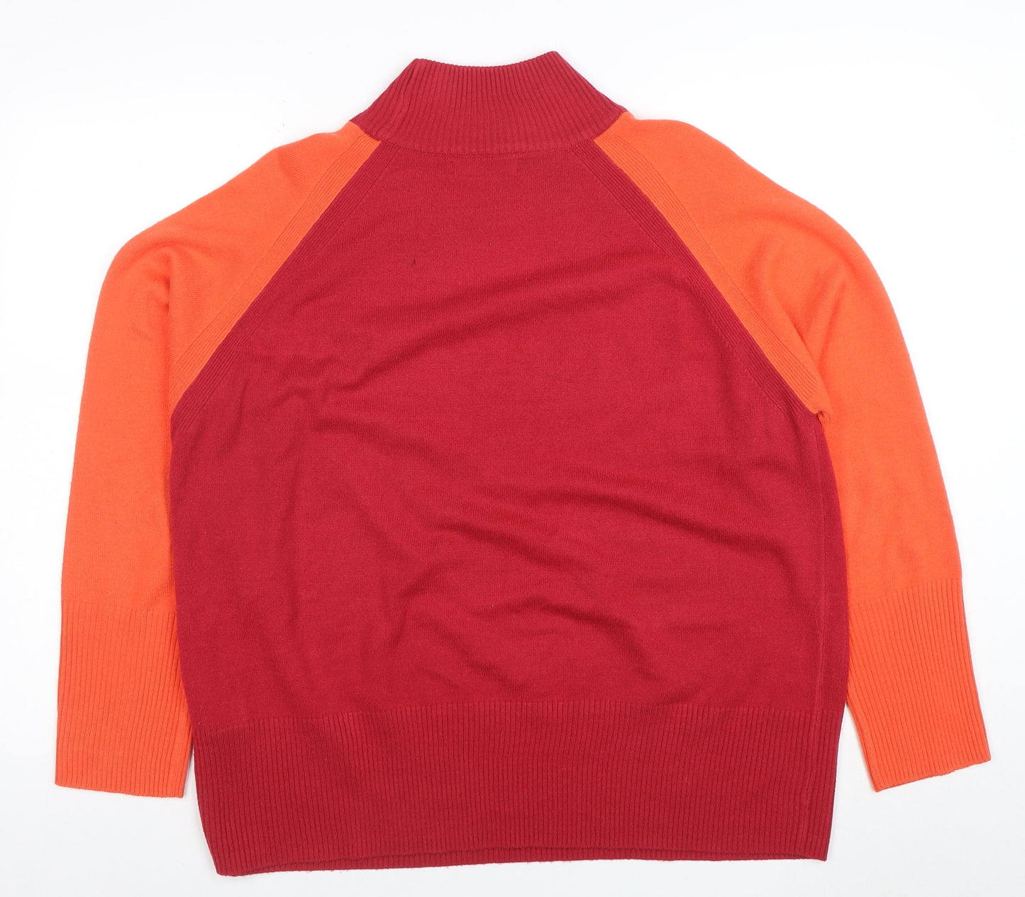 Marks and Spencer Women's Red Roll Neck Acrylic Jumper L