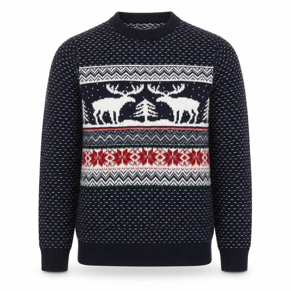 Next Men's Blue Fair Isle Reindeer Christmas Jumper Size M