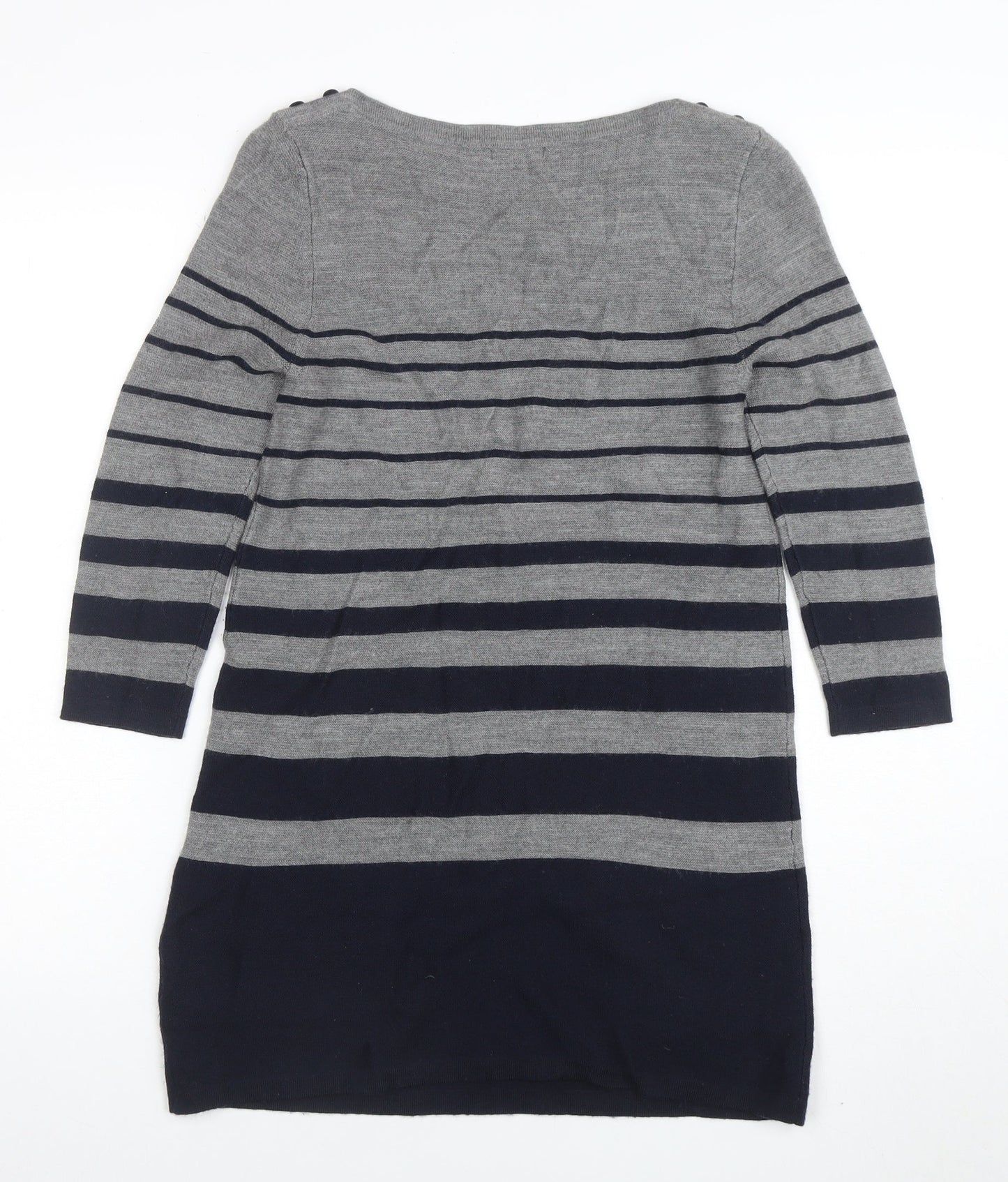 Mercer & Madison Women’s Grey Striped Wool Jumper Dress Size S