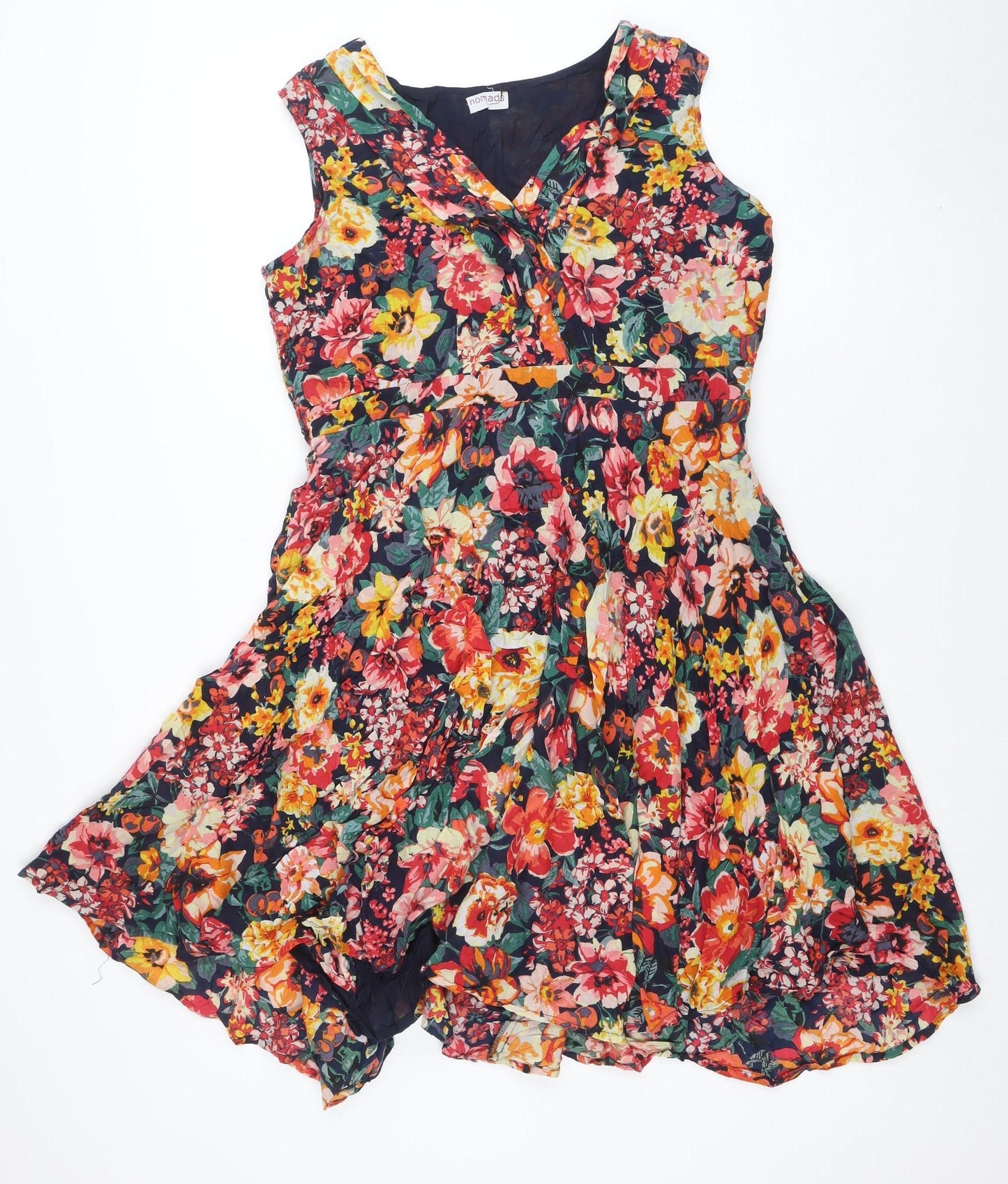 Nomads Women’s Multicoloured Floral Cotton Fit & Flare Dress Size 16