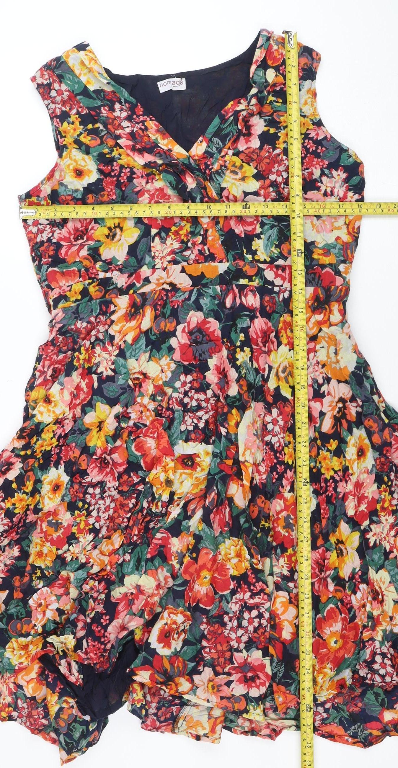 Nomads Women’s Multicoloured Floral Cotton Fit & Flare Dress Size 16