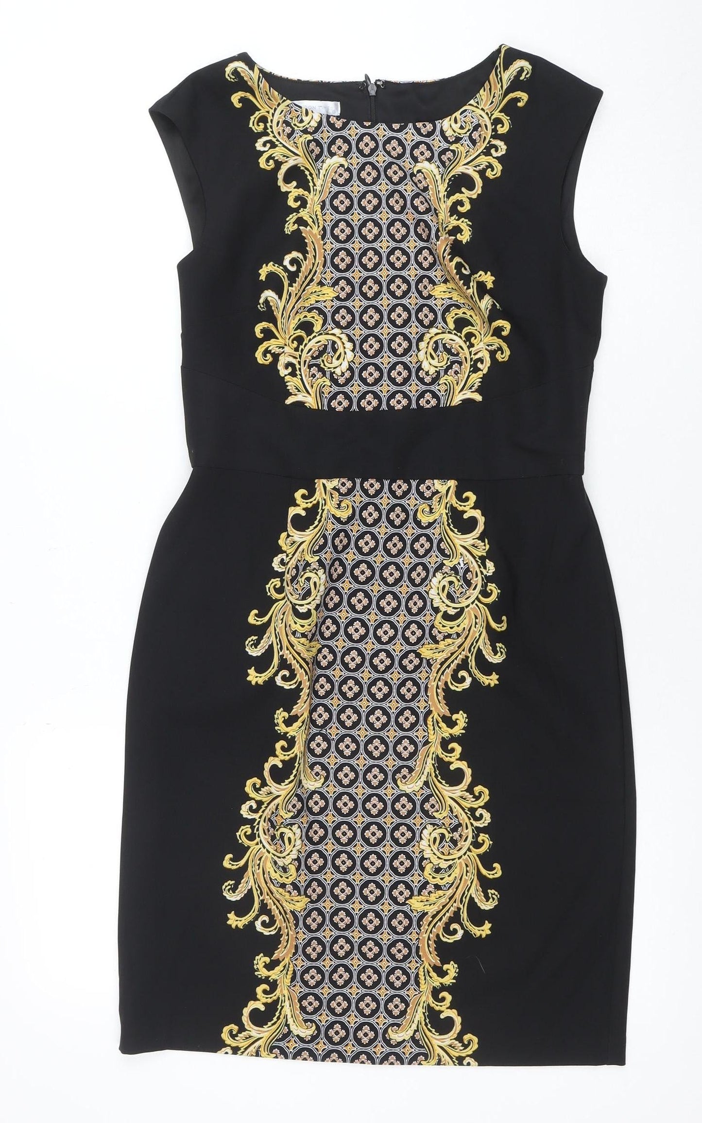 London Times Womens Black Size 10 Sheath Stretch Knee Length Dress