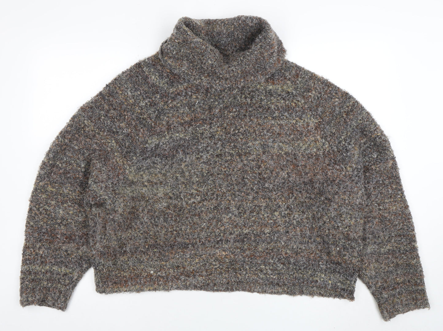 Williams Rast Womens Grey Roll Neck Chunky Knit Jumper Size L