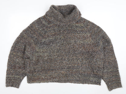 Williams Rast Womens Grey Roll Neck Chunky Knit Jumper Size L