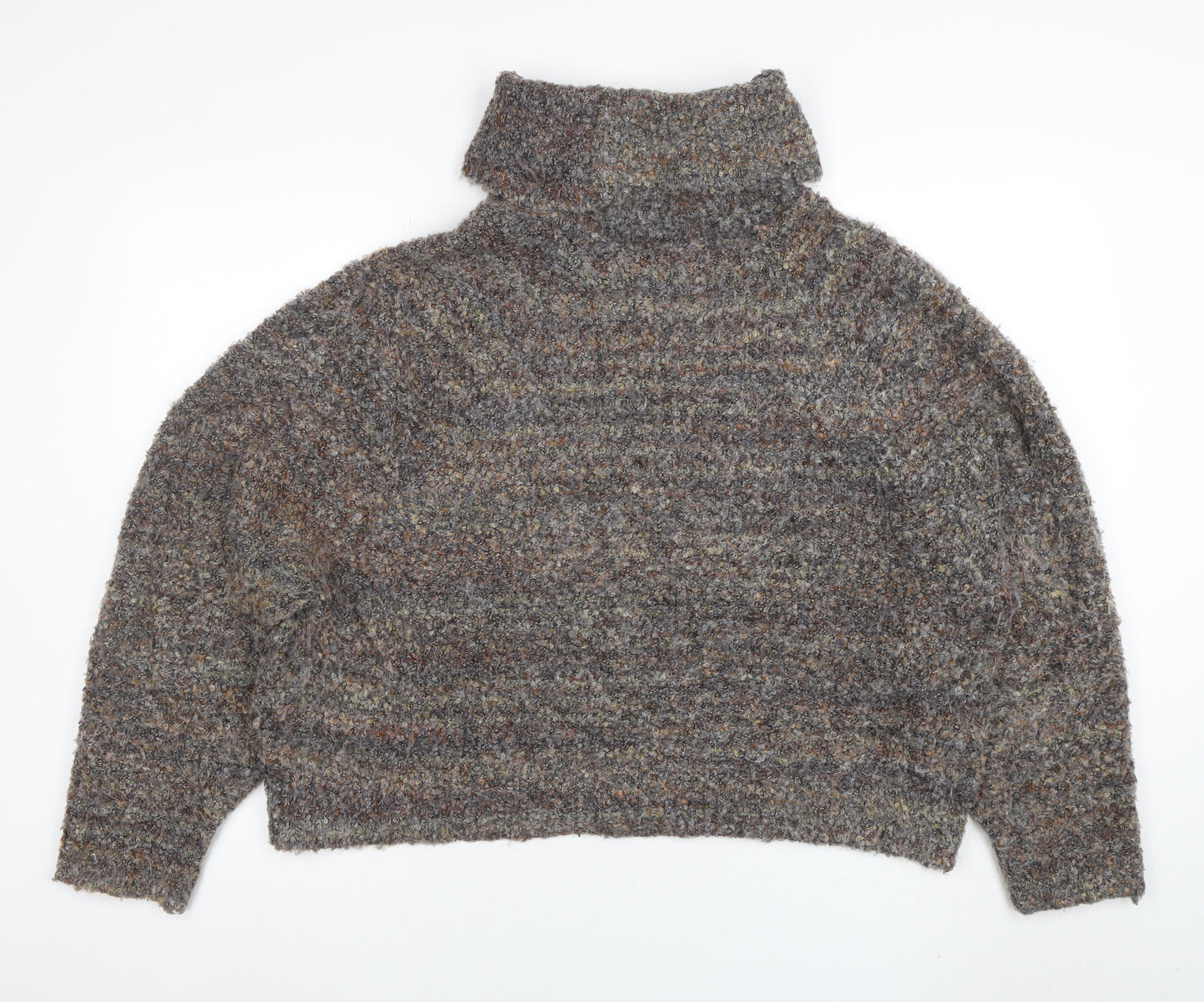 Williams Rast Womens Grey Roll Neck Chunky Knit Jumper Size L