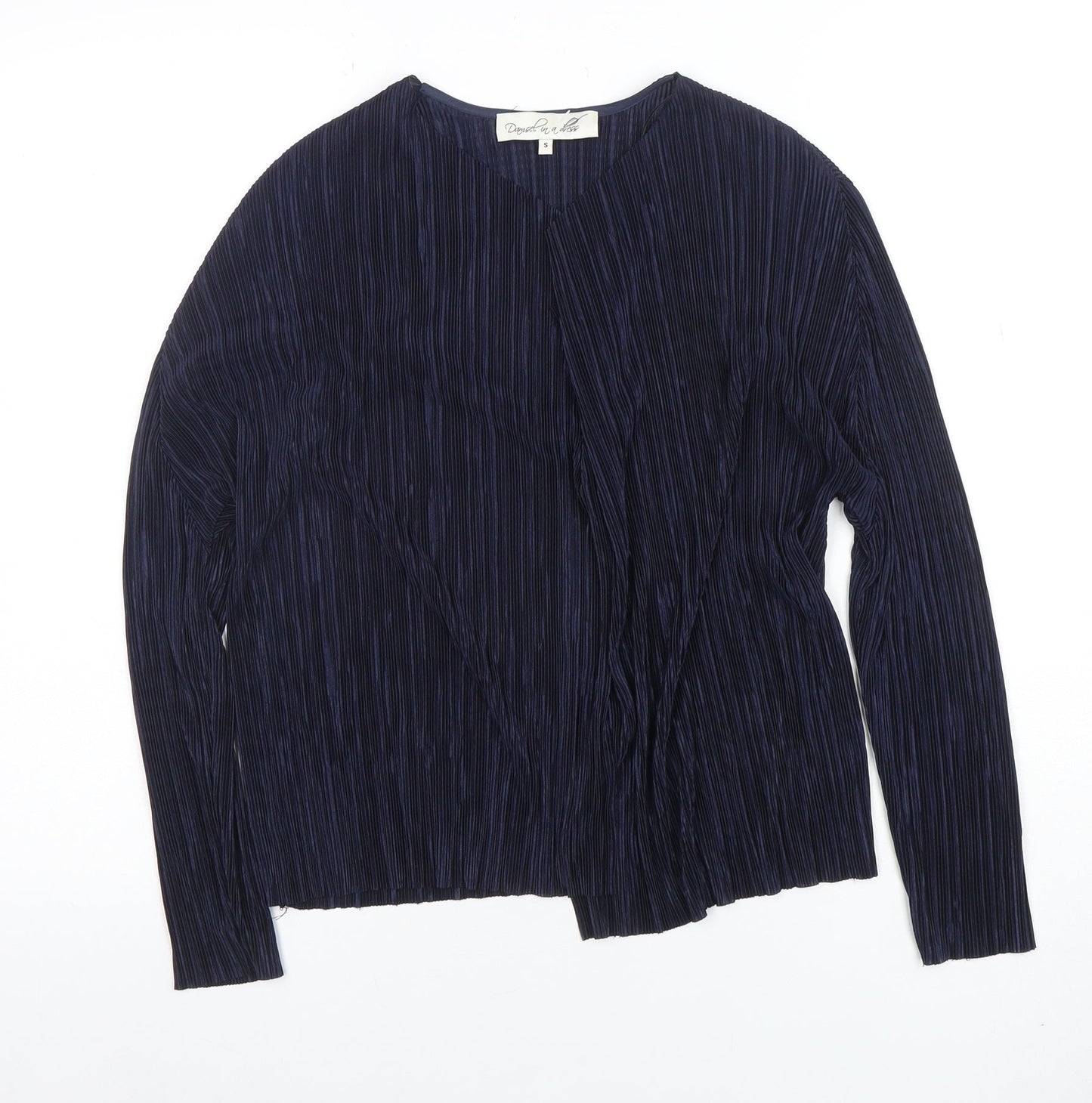 Dansez In A Dress Women’s Blue Pleated Wrap Blouse Size S
