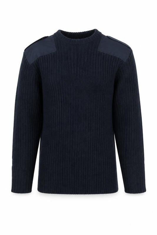 Weird Fish Men's Blue Ribbed Knit Pullover Jumper Size S