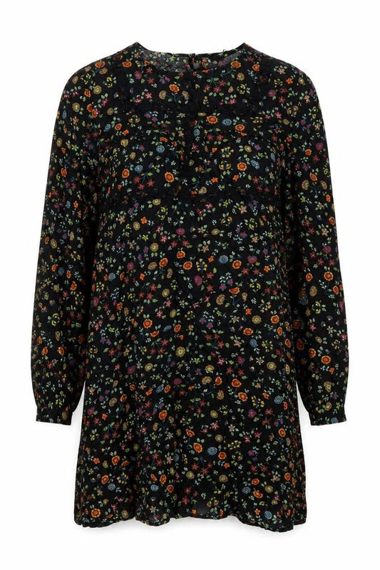 Peacocks Women's Black Floral A-Line Short Dress Size 10