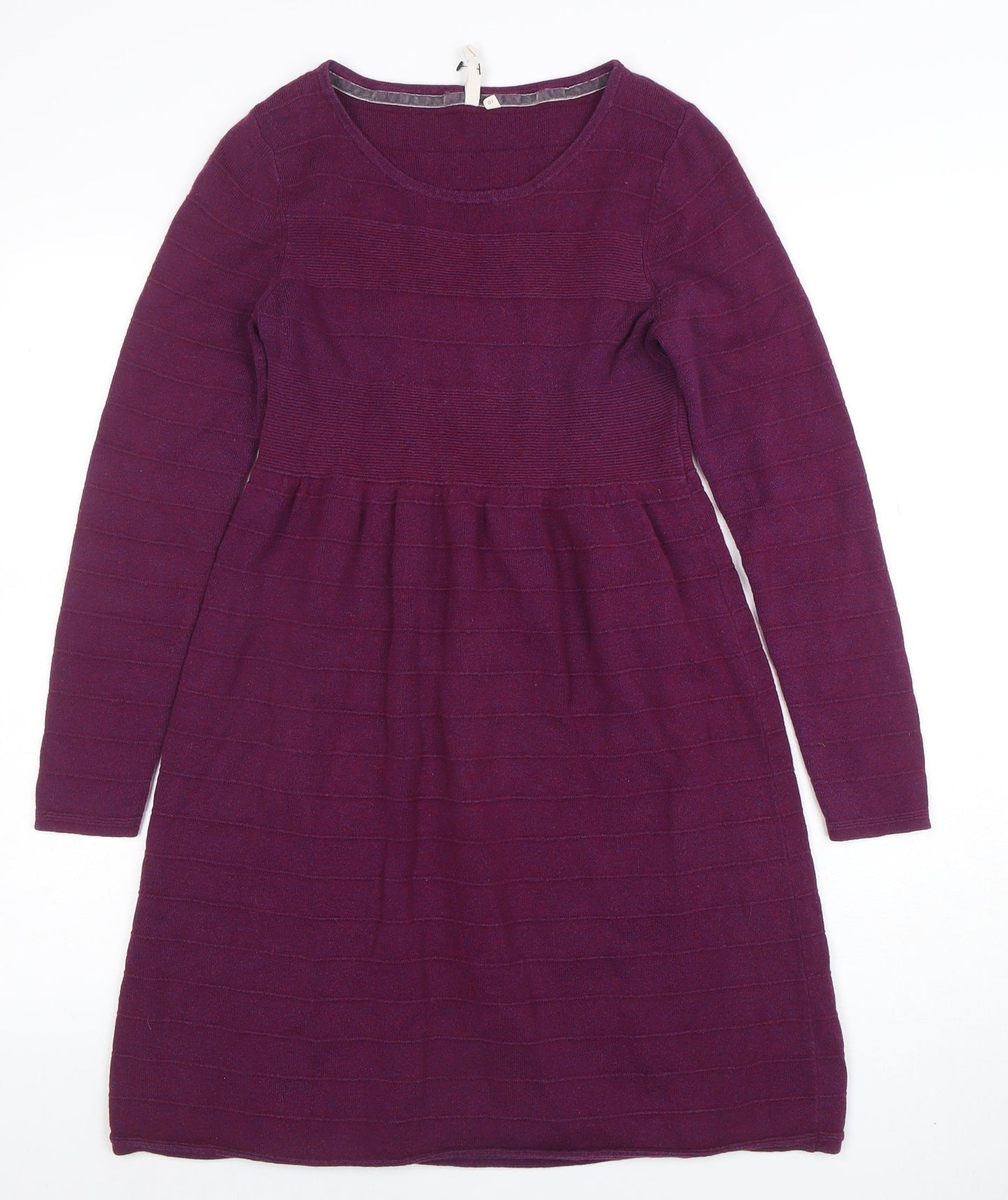 White Stuff Women Purple Size 10 Fit & Flare Knit Dress