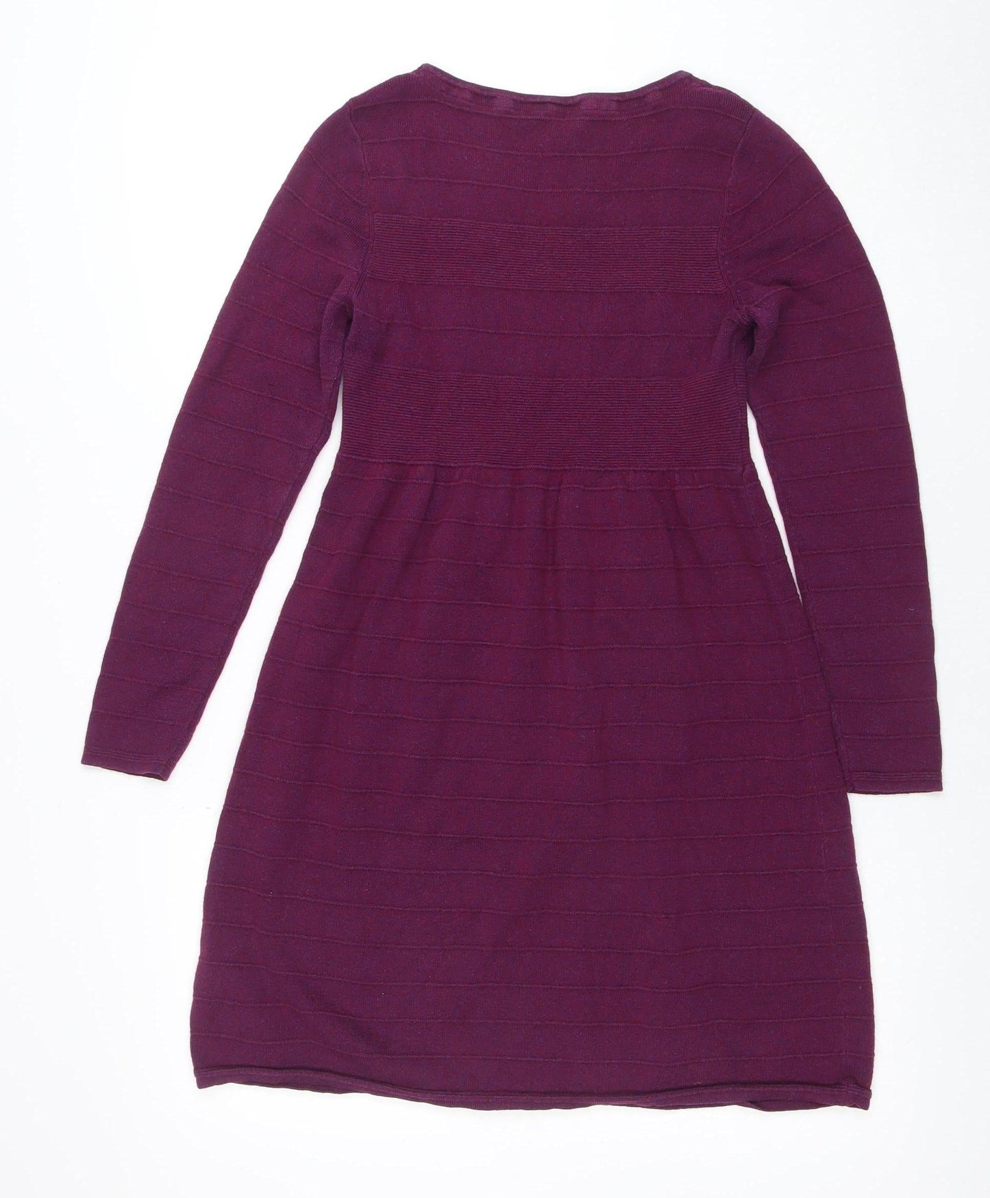 White Stuff Women Purple Size 10 Fit & Flare Knit Dress