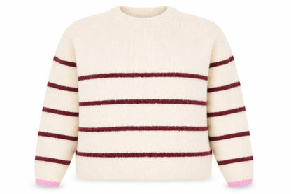 Marks & Spencer Women’s Ivory Striped Wool Blend Pullover Jumper L
