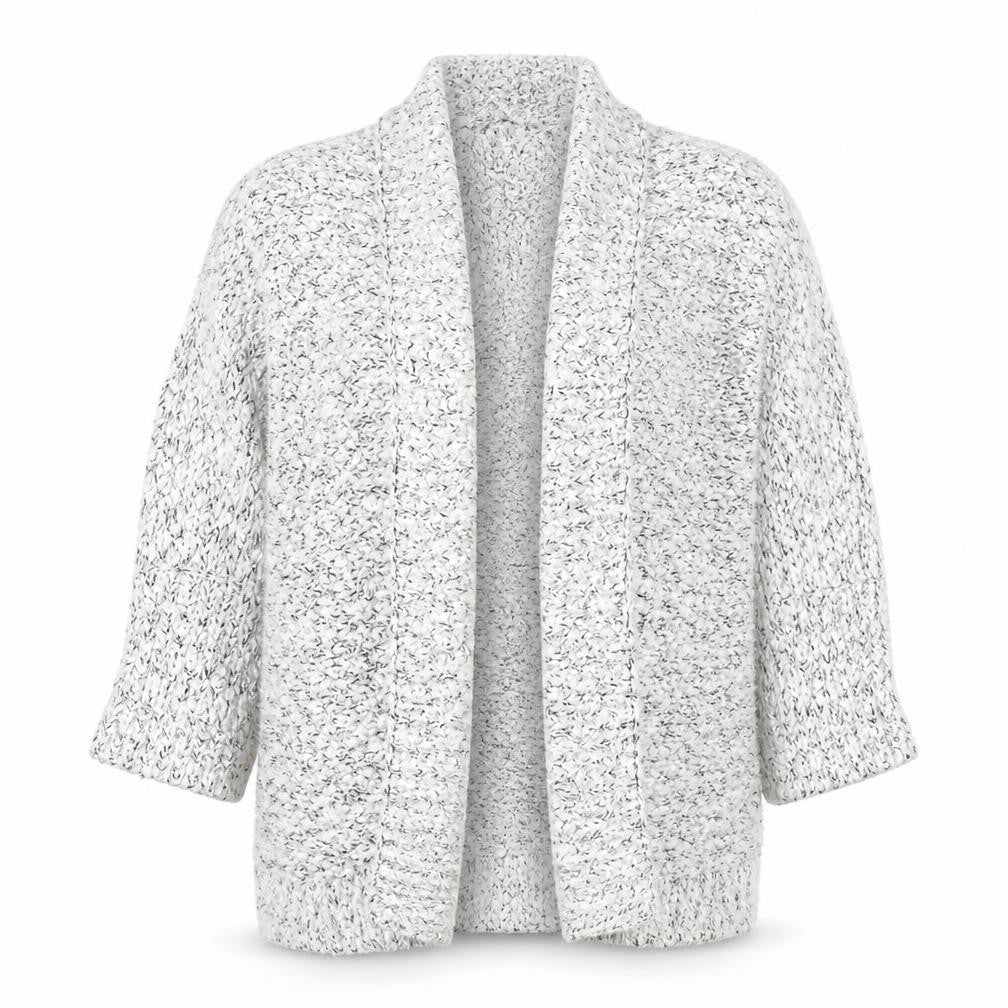 Amara Reya Women Grey Chunky-Knit Open Cardigan M