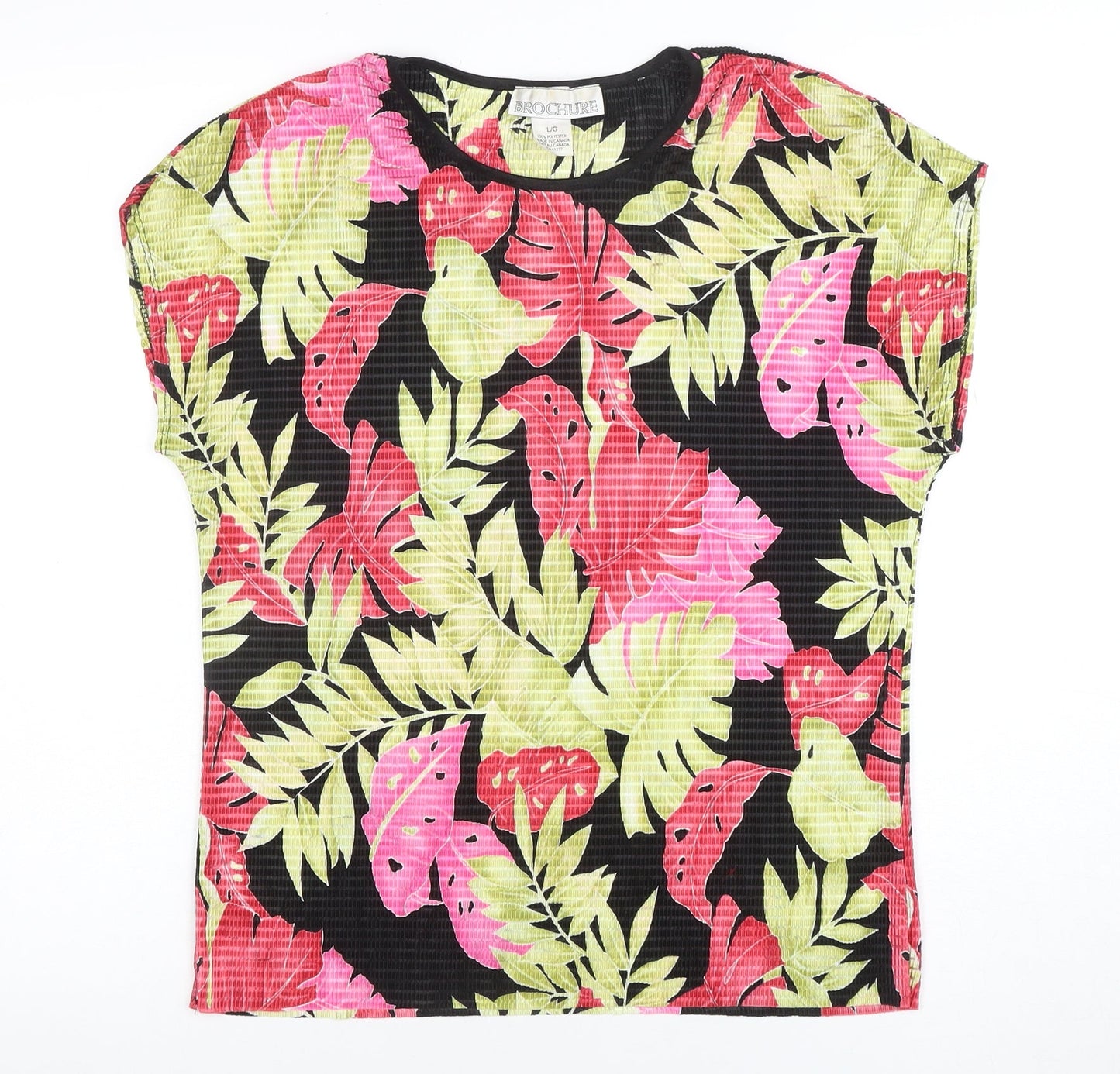 Brochure Women's Multicoloured Floral Tropical Polyester T-Shirt Size L
