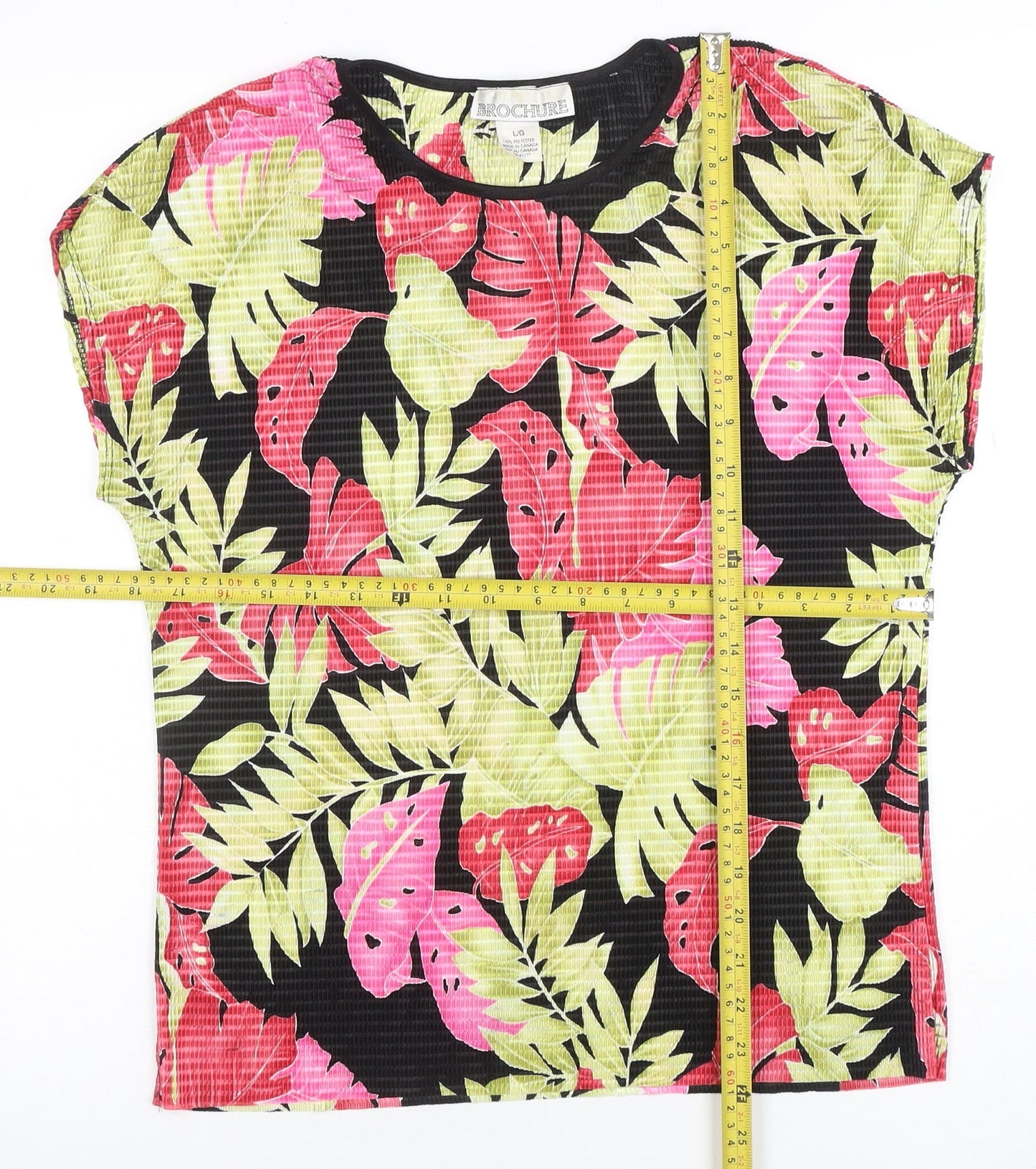 Brochure Women's Multicoloured Floral Tropical Polyester T-Shirt Size L
