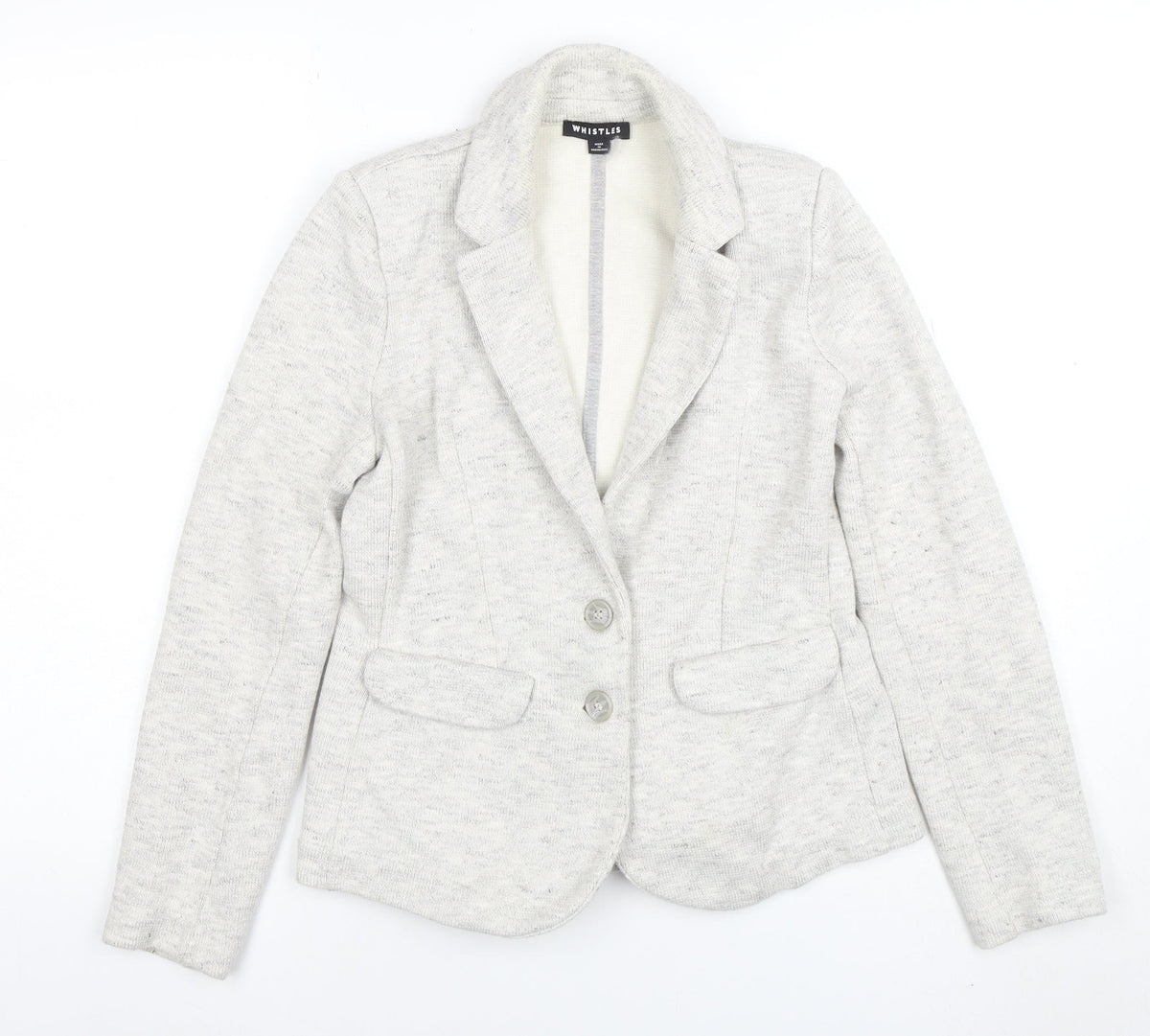 Whistles Womens Beige Cotton Blend Two-Button Blazer UK 6
