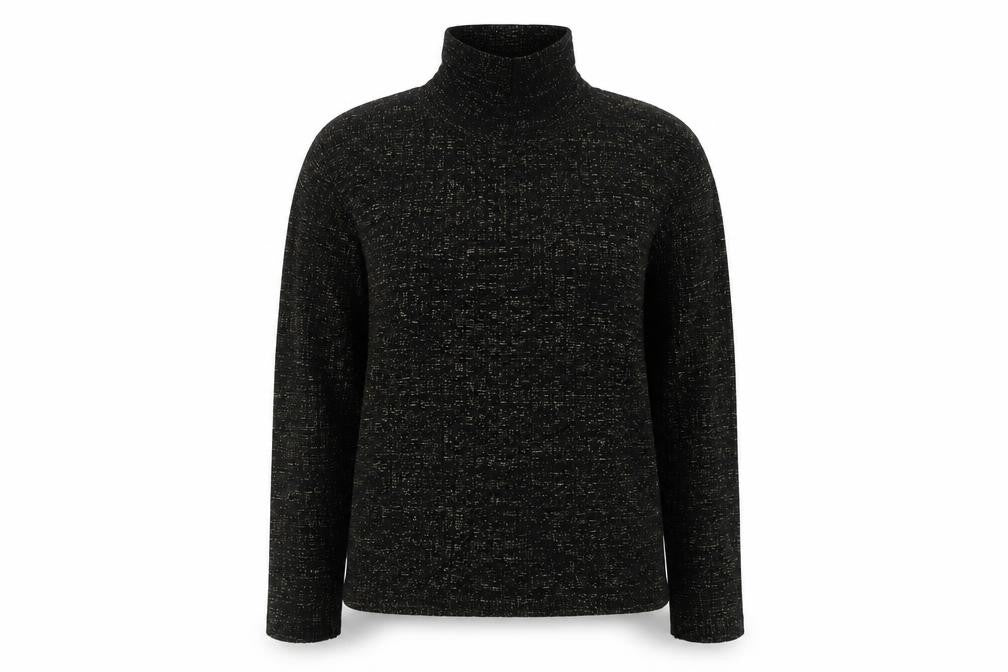 Select Women's Black Roll Neck Glitter Knit Jumper Size 16