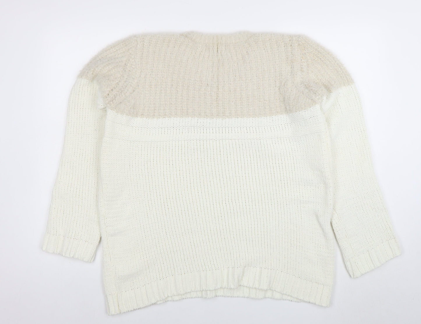 Papaya Women’s Ivory Chunky Knit Pullover Jumper Size L