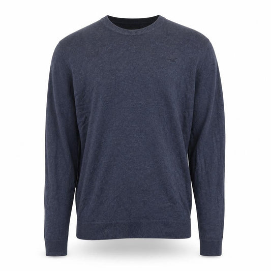 Hollister Men’s Blue Cotton Blend Crew Neck Jumper Size L