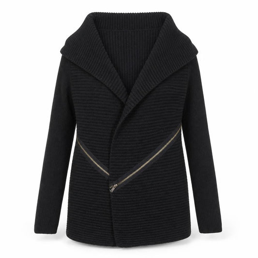 River Island Women’s Black Size 8 Chunky Knit Zip Cardigan