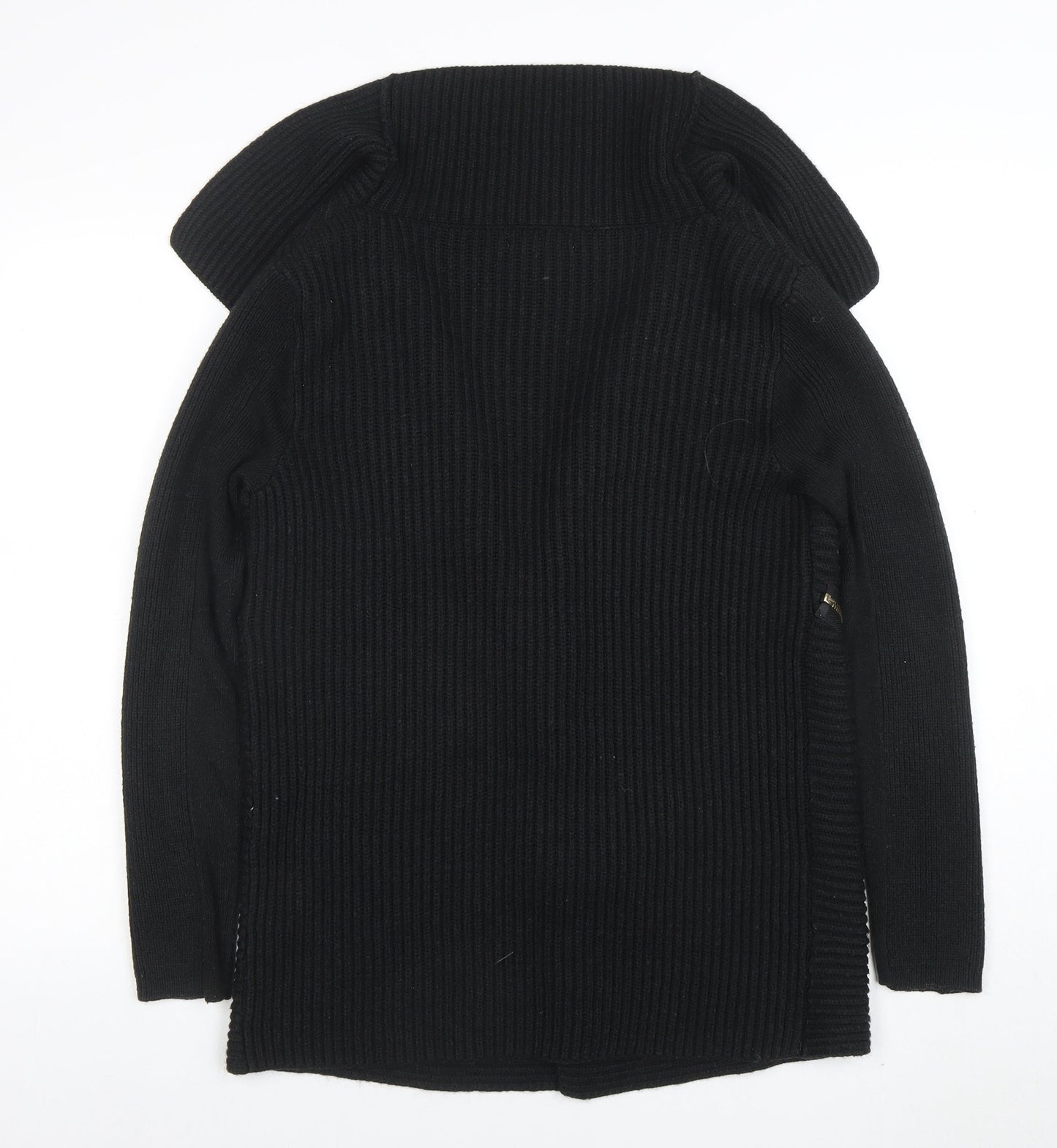 River Island Women’s Black Size 8 Chunky Knit Zip Cardigan