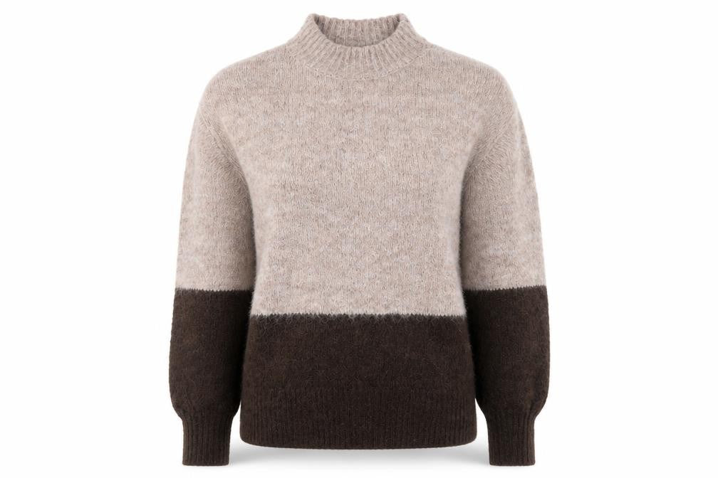 Pieces Women's Beige Mock Neck Pullover Knit Jumper Size S