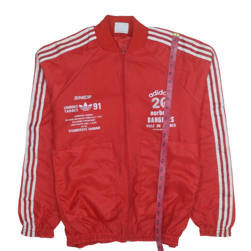 Adidas Men’s Red Bomber Sports Jacket Size M Retro 90s Full Zip