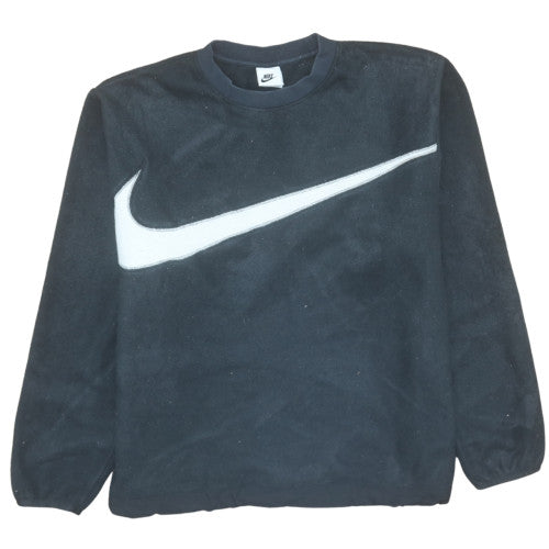 Nike Men's Black Fleece Pullover Sweatshirt L Logo Crew Neck