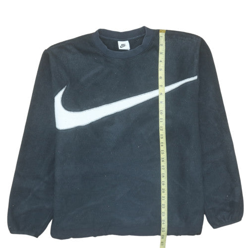 Nike Men's Black Fleece Pullover Sweatshirt L Logo Crew Neck