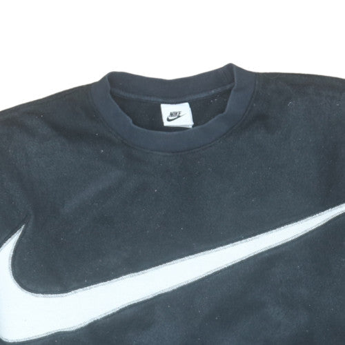 Nike Men's Black Fleece Pullover Sweatshirt L Logo Crew Neck