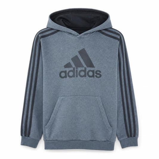 Adidas Boys Grey Pullover Hoodie 11-12 Years Logo Graphic Jumper