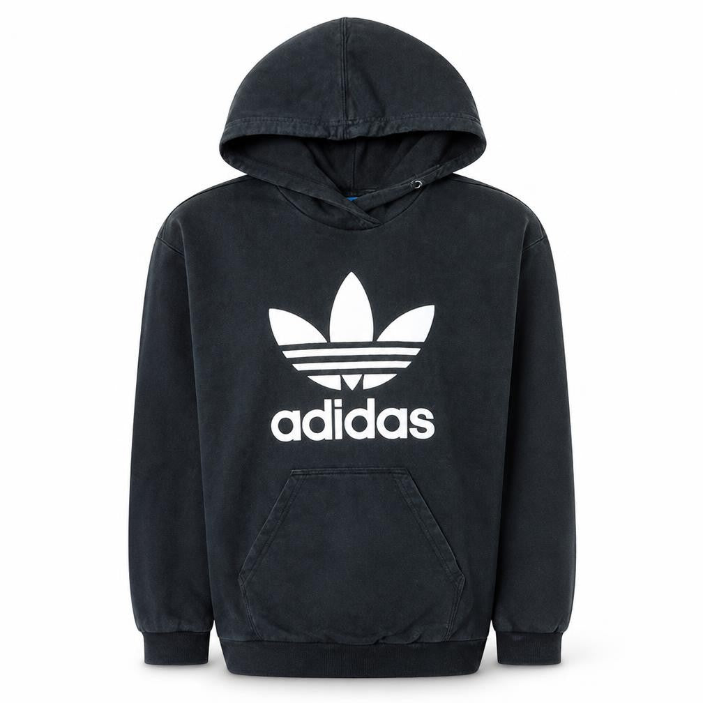 Adidas Womens Black XS Pullover Hoodie with Logo Print