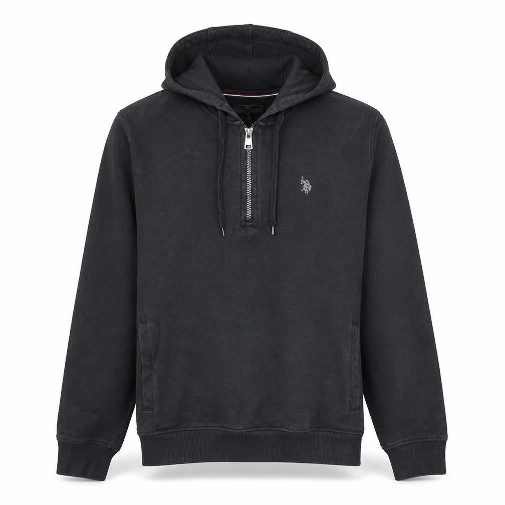 U.S. Polo Assn. Men's Black 1/2 Zip Hoodie M Regular Fit