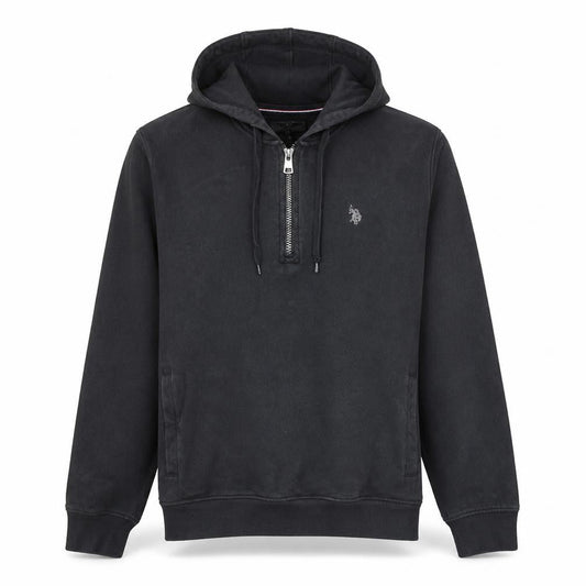 U.S. Polo Assn. Men's Black 1/2 Zip Hoodie M Regular Fit