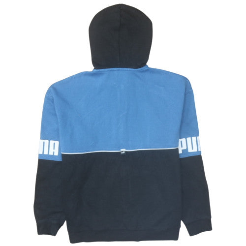 Puma Boys Blue & Black Full Zip Hoodie - Size 13-14 Years - Logo Design