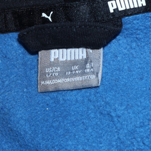 Puma Boys Blue & Black Full Zip Hoodie - Size 13-14 Years - Logo Design