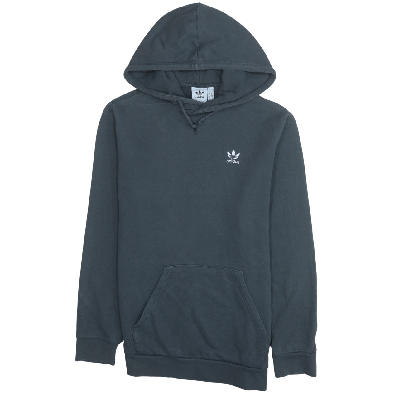Adidas Mens Grey Pullover Hoodie Size M Regular Fit Logo Sweatshirt