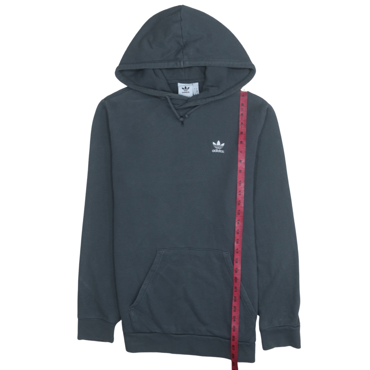 Adidas Mens Grey Pullover Hoodie Size M Regular Fit Logo Sweatshirt