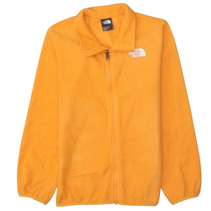 Additional front view of The North Face boys’ orange fleece full zip jacket, size 10-11, years