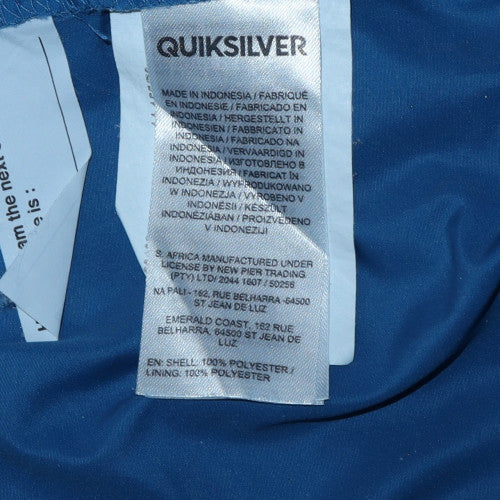 Quiksilver Boys Blue Hooded Windbreaker Jacket 14 Years Lightweight Full Zip