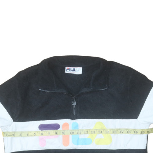 Fila Womens Black 1/4 Zip Pullover Sweatshirt Size S