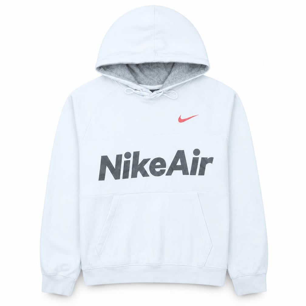 Nike Men's White Pullover Hoodie M Sports Graphic Fleece Sweatshirt