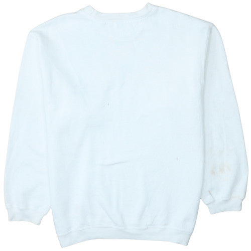 Adidas Mens White Pullover Sweatshirt L Vintage Logo Crew Neck