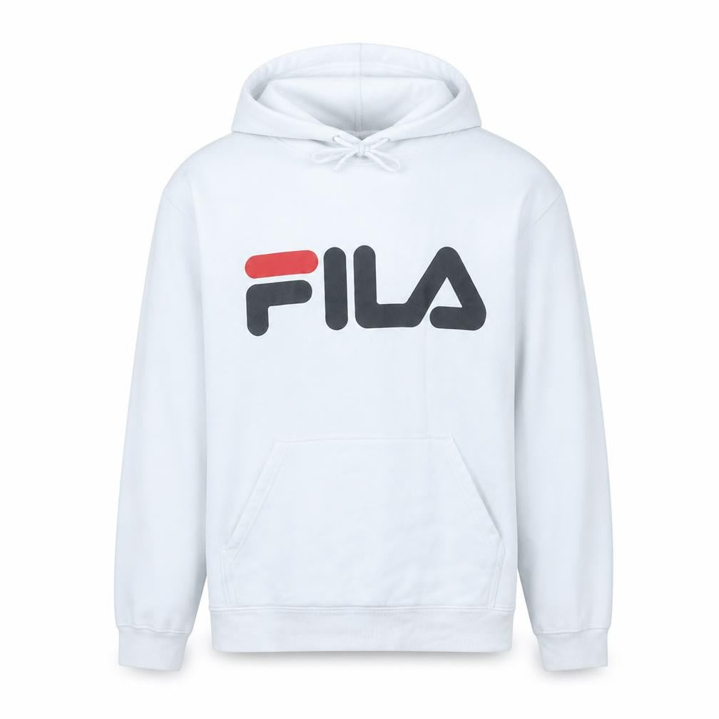 Fila Mens White Pullover Hoodie M Graphic Logo Sweatshirt