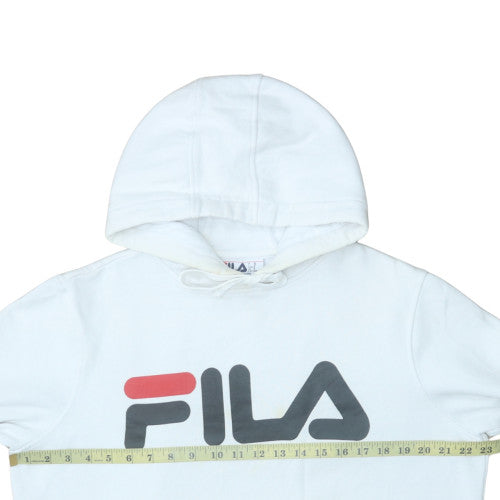 FILA Mens White Pullover Hoodie M Graphic Logo Sweatshirt