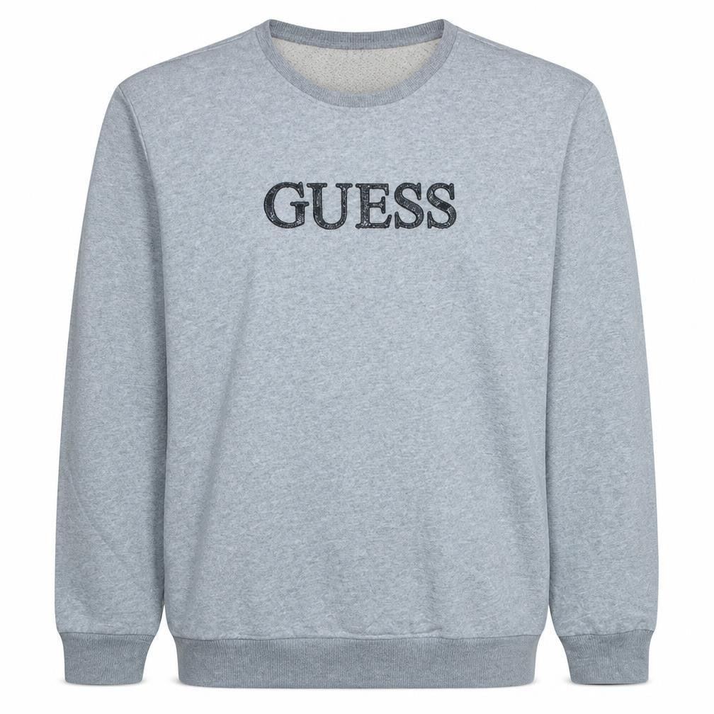 Guess Mens Grey 2XL Crew Neck Logo Pullover Sweatshirt