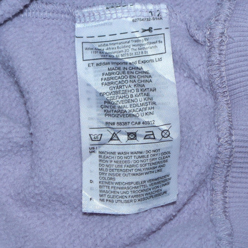 Adidas Womens Lilac Colourblock Sweatshirt UK 16 Crew Neck Cotton Blend