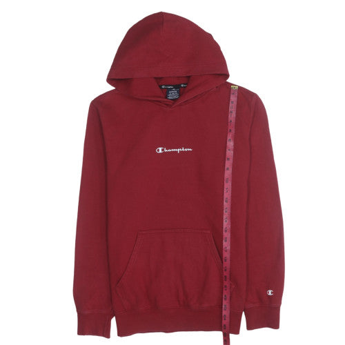 Champion Men's Red Pullover Hoodie Medium Regular Fit Fleece