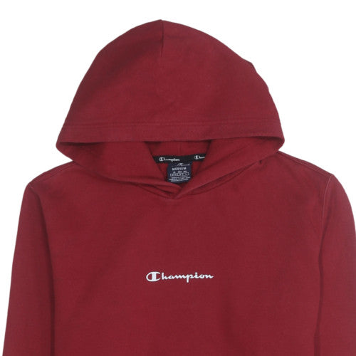 Champion Men's Red Pullover Hoodie Medium Regular Fit Fleece