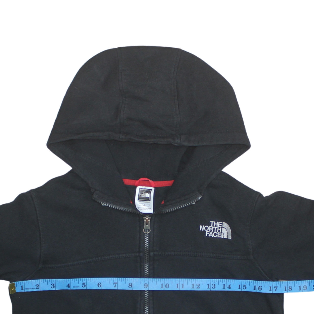 The North Face Boys Black Full Zip Hoodie L/G Cotton Blend Casual